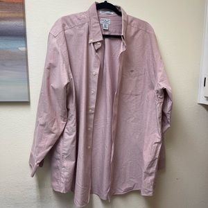 LL Bean Mens Wrinkle-Resistant plaid Formal/Office Pinpoint Oxford Shirt 18-34